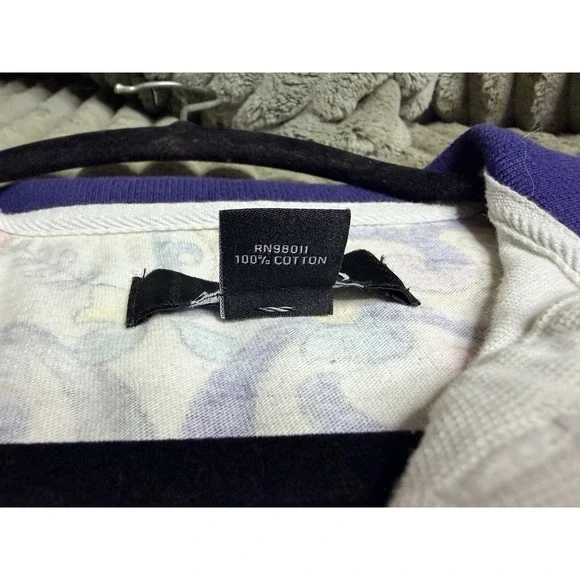 AKOO Mens Polo‎ Shirt Size S Colorful Preppy Embroidered Unique Multocolor - Picture 9 of 9